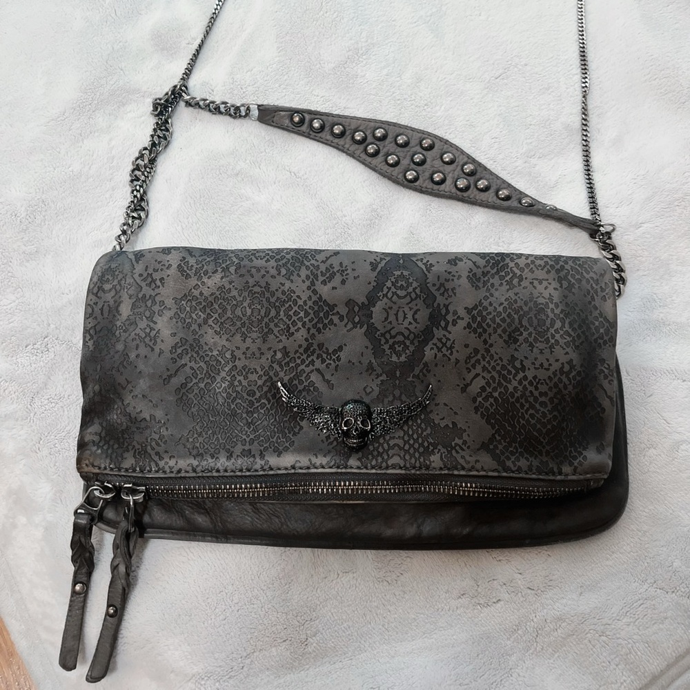 Zadig & Voltaire rock vintage Black Skull leather Shoulder Bag